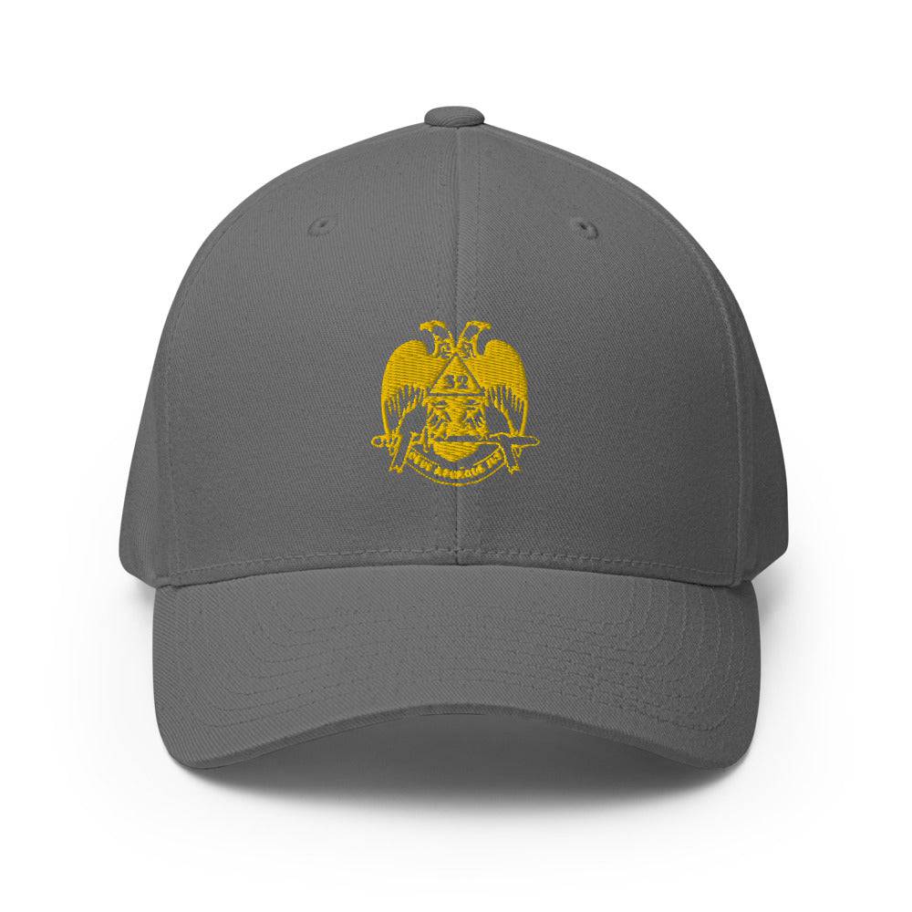 32nd Degree Scottish Rite Baseball Cap - Wings Down Golden Embroidery