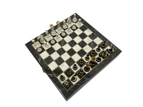 Council Chess Set - Black Marble Pattern - Bricks Masons