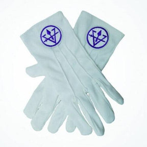 Council Gloves - Machine Embroidery White - Bricks Masons