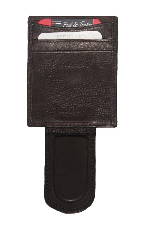 OES Wallet - Brown Leather With Money Clip