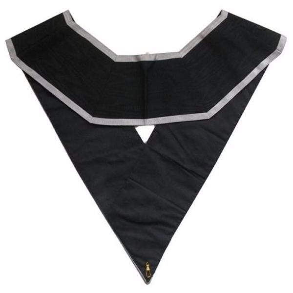 Grand Almoner 30th Degree French Collar - Black Moire with White Borders - Bricks Masons