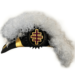 Grand Encampment Knights Templar Chapeau - All White Plumes - Bricks Masons