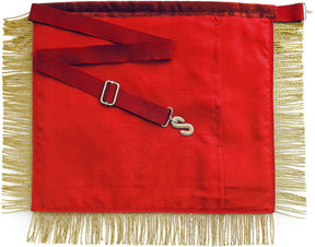 Grand High Priest Royal Arch Chapter Apron - Red Velvet with Fringe - Bricks Masons