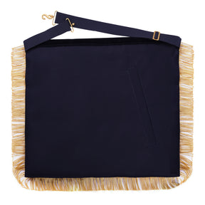Grand Inspector Apron - Blue Velvet With Gold Hand Embroidery Bullion - Bricks Masons