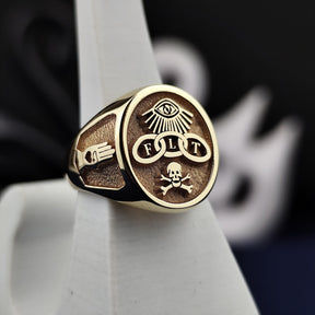 Order of Odd Fellows Ring - Personalized  IOOF Signet - Bricks Masons