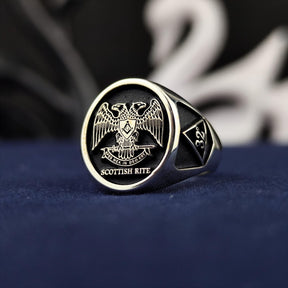 32nd Degree Scottish RiteRing - Double Headed Eagle With S & C - Bricks Masons