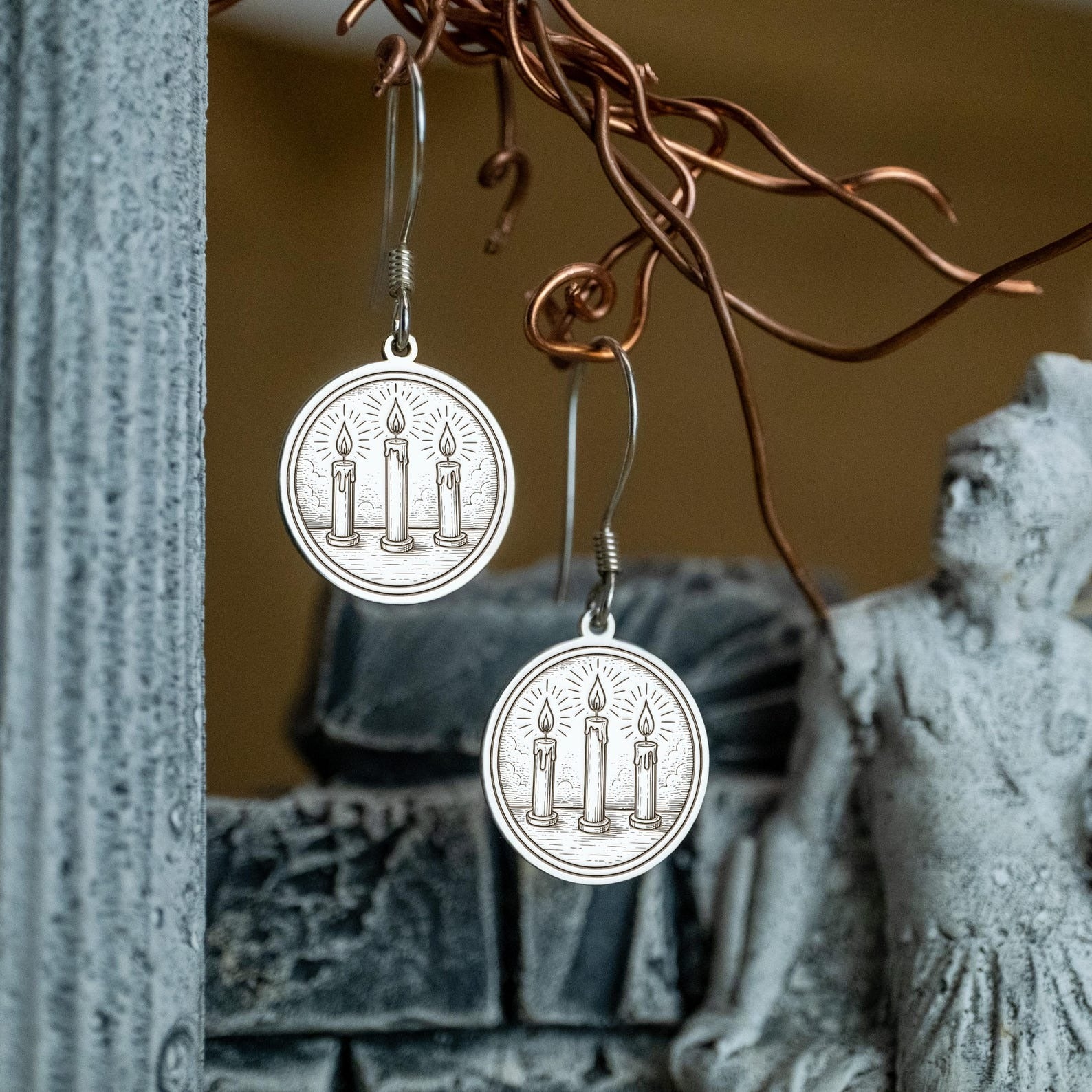 Masonic Earrings - Three Lesser Lights With Customization - Bricks Masons