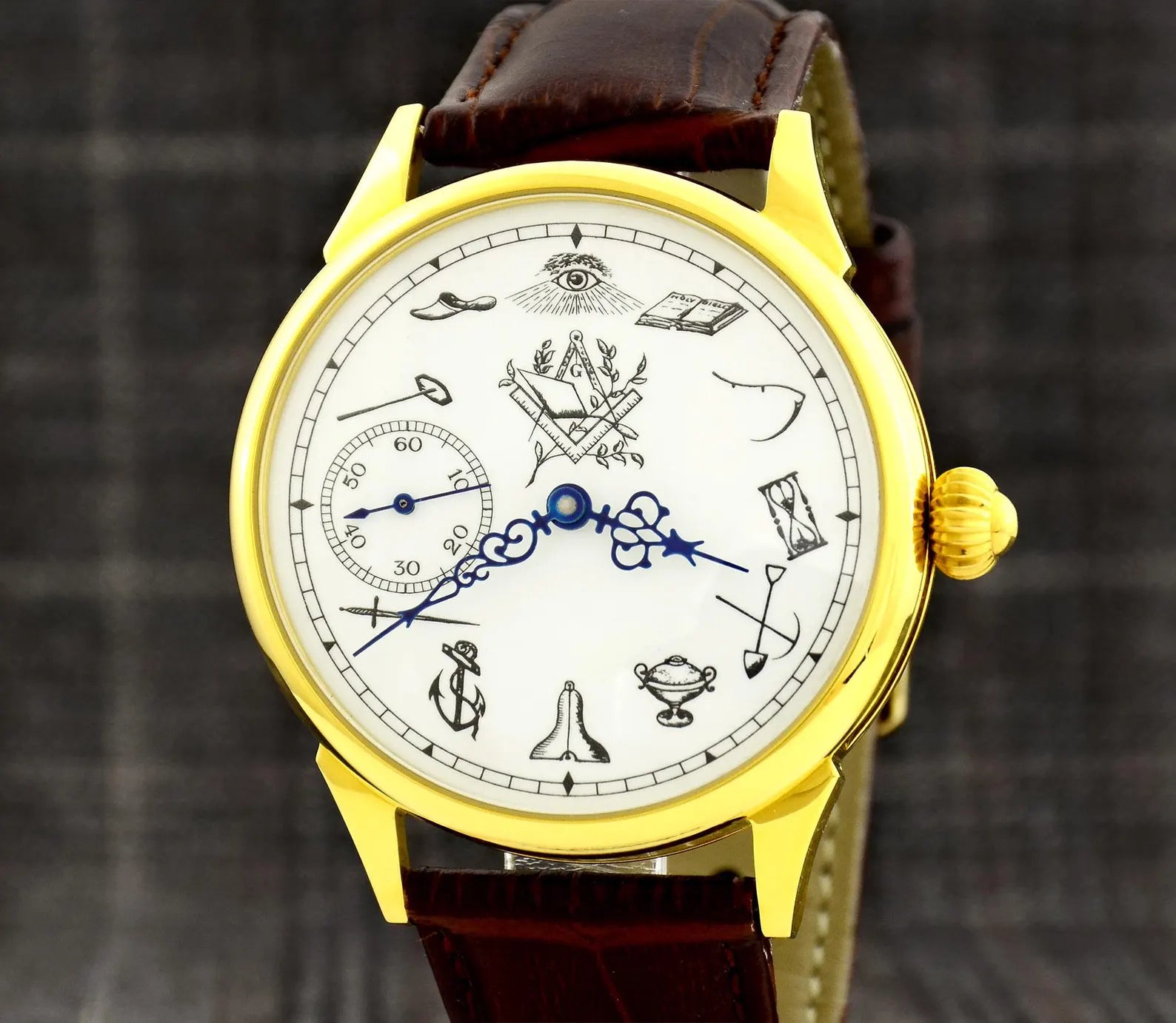 Master Mason Blue Lodge Wristwatch -  All-Seeing Eye - Bricks Masons