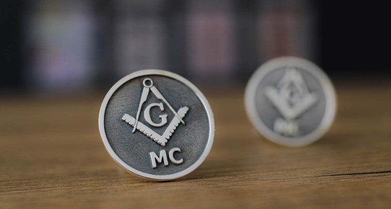 Master Mason Blue Lodge Cufflinks - Personalized with Initials