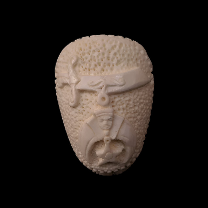 Shriners Meerschaum Pipe - Handmade Beewax With Fitter Hard Case - Bricks Masons