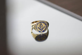 Master Mason Blue Lodge Ring - 10K To 18K Gold Free & Accepted Masons
