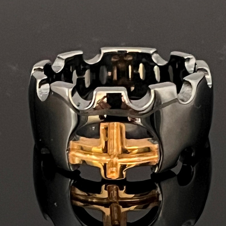 Knights Templar Ring - Sterling Silver Cross - Bricks Masons