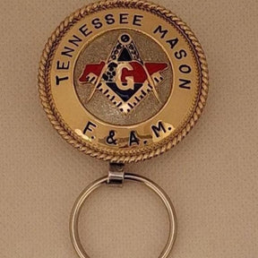 Master Mason Blue Lodge Keychain - Tennessee State Mason Square & Compass G - Bricks Masons