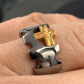 Knights Templar Ring - Sterling Silver Cross - Bricks Masons