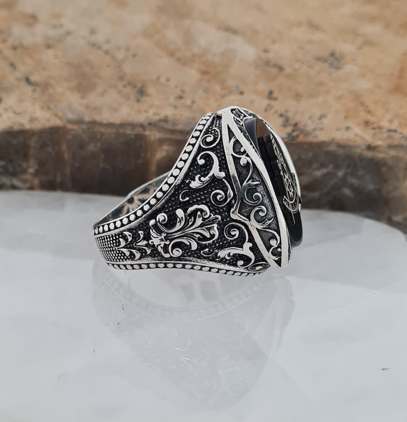 Master Mason Blue Lodge Ring - Sterling Silver Black Onyx - Bricks Masons