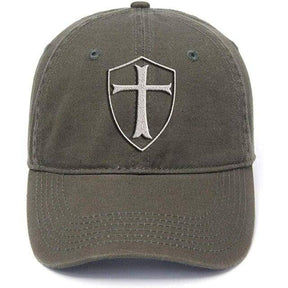 Knights Templar Baseball Cap - Shield Washed Cotton Adjustable (Multiple colors) - Bricks Masons