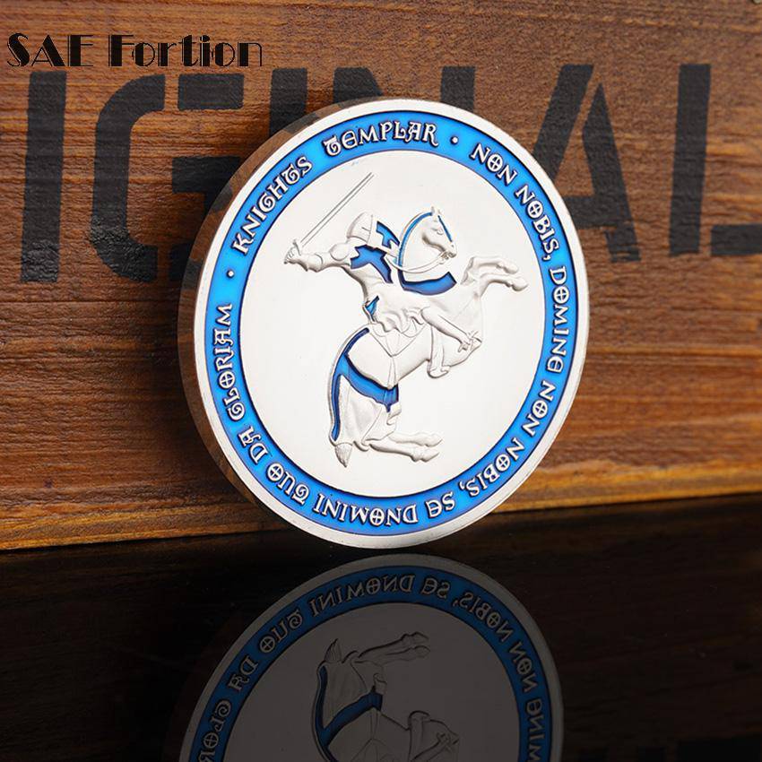 Knights Templar Commandery Coin - IN HOC SIGNO VINCES Light Blue - Bricks Masons