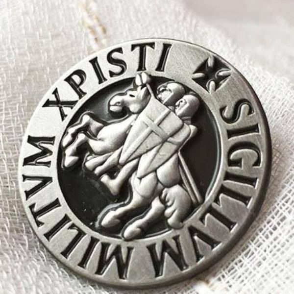 Knights Templar Lapel Pin - 1'' Seal - Bricks Masons