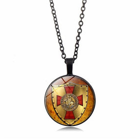Knights Templar Necklace - Glass Cover Pendant - Bricks Masons