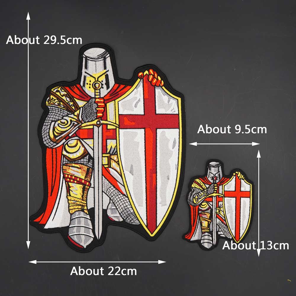 Knights Templar Patch - HANDMADE Crusader Embroidered - Bricks Masons