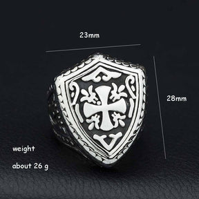Knights Templar Ring - Cross Motif - Bricks Masons