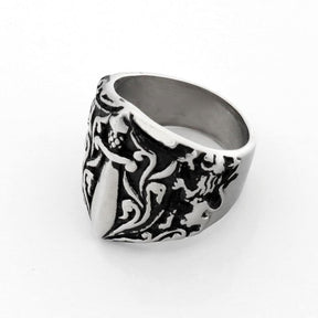 Knights Templar Ring - Medieval Motif - Bricks Masons