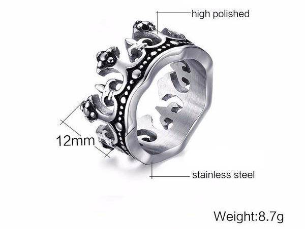 Knights Templar Ring - Royal Crown King Knight Fleur De Lis Cross Vintage - Bricks Masons