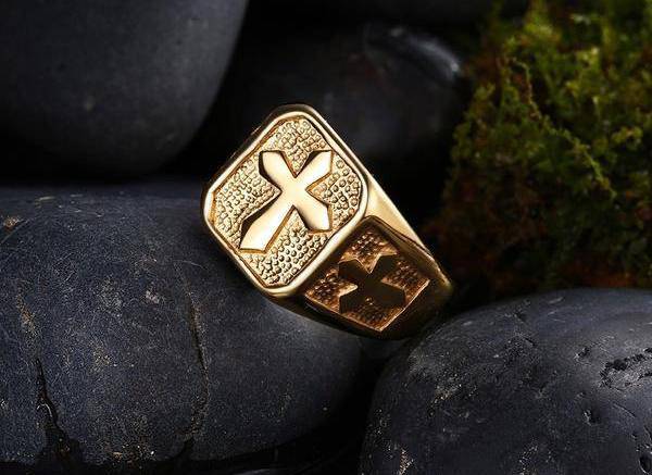 Knights Templar Ring - Signet Gold/ Silver - Bricks Masons