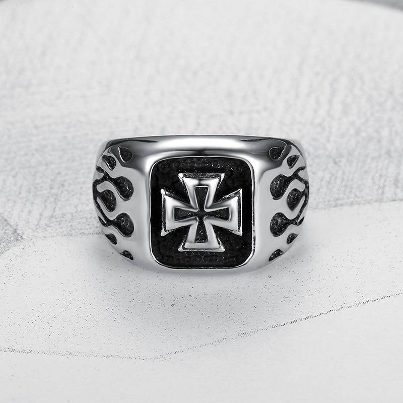 Knights Templar Ring - Square Signet - Bricks Masons