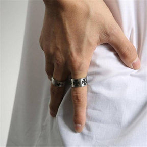 Knights Templar Ring - Stainless Steel Black Cross - Bricks Masons