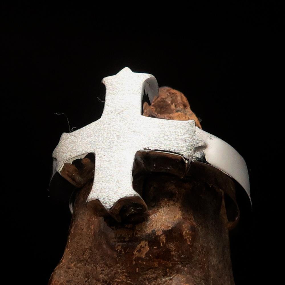 Knights Templar Ring - Templar Cross Sterling Silver - Bricks Masons