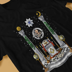 Knights Templar T-shirt - Masonic Altar Short Sleeve Polyester - Bricks Masons