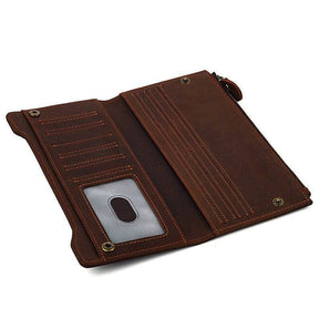 Knights Templar Wallet - Genuine Brown Leather Cross - Bricks Masons