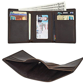 Knights Templar Wallet - Genuine Leather Crusaders & Credit Card Holder Dark Brown - Bricks Masons