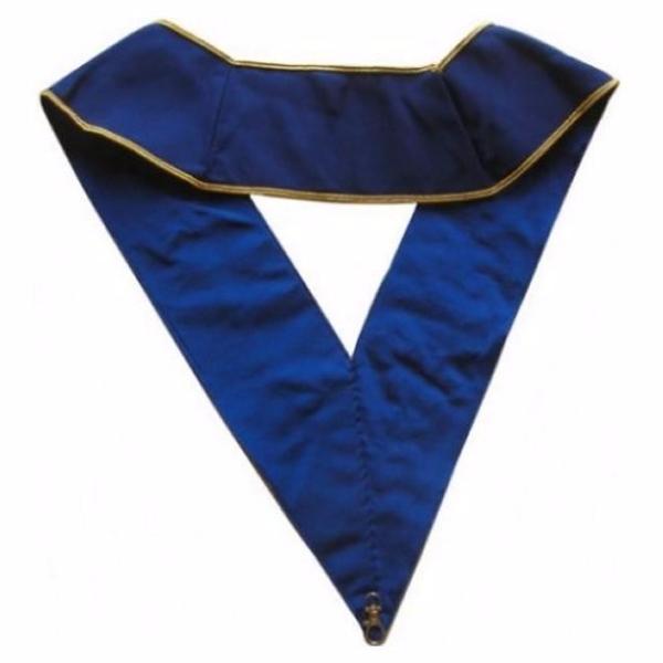 Thrice Powerful Master Scottish Rite Collar - Blue Moire Hand Embroidery