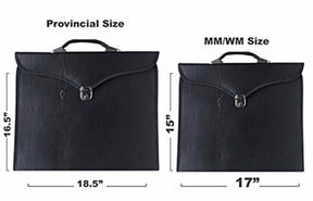 Master Mason Blue Lodge Apron Case - Black Imitation Leather MM, WM, Provincial - Bricks Masons
