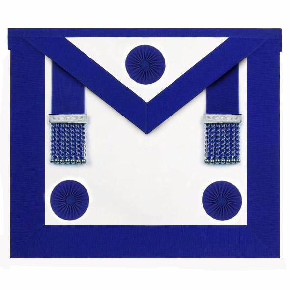 Master Mason Blue Lodge Apron - Royal Blue & Rosettes - Bricks Masons