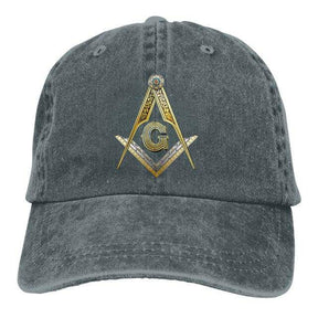 Master Mason Blue Lodge Baseball Cap - Compass and Square G Adjustable - Bricks Masons