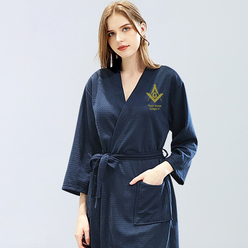 Master Mason Blue Lodge Bathrobe - Various Colors - Bricks Masons