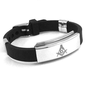 Master Mason Blue Lodge Bracelet - Black Silicone - Bricks Masons