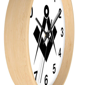 Master Mason Blue Lodge Clock - Square & Compass Wooden Frame - Bricks Masons