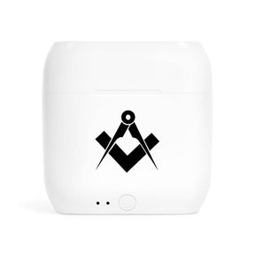 Master Mason Blue Lodge Earbud - Square & Compass Wireless - Bricks Masons