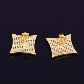 Master Mason Blue Lodge Earring - Gold & Silver Zirconia - Bricks Masons