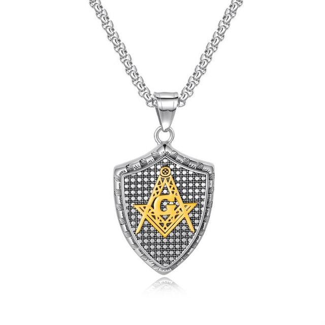 Master Mason Blue Lodge Necklace - Multiple Colors Shield - Bricks Masons