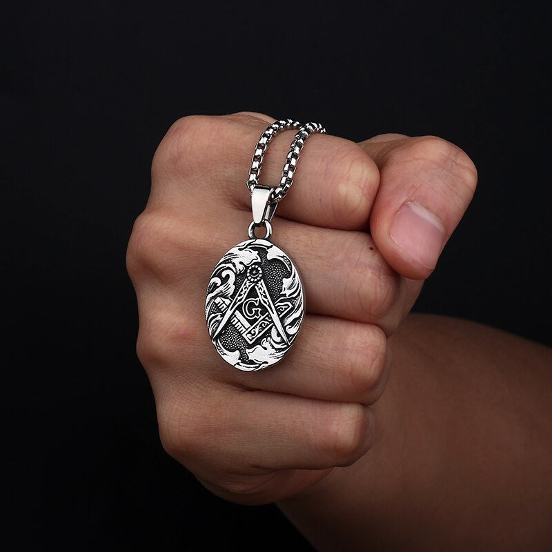 Master Mason Blue Lodge Necklace - Stainless Steel - Bricks Masons