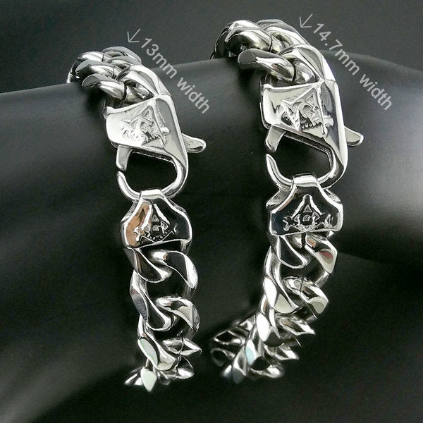 Master Mason Blue Lodge Necklace - Square and Compass G Silver 316L Stainless Steel - Bricks Masons