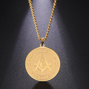 Master Mason Blue Lodge Necklace - Stainless Steel - Bricks Masons