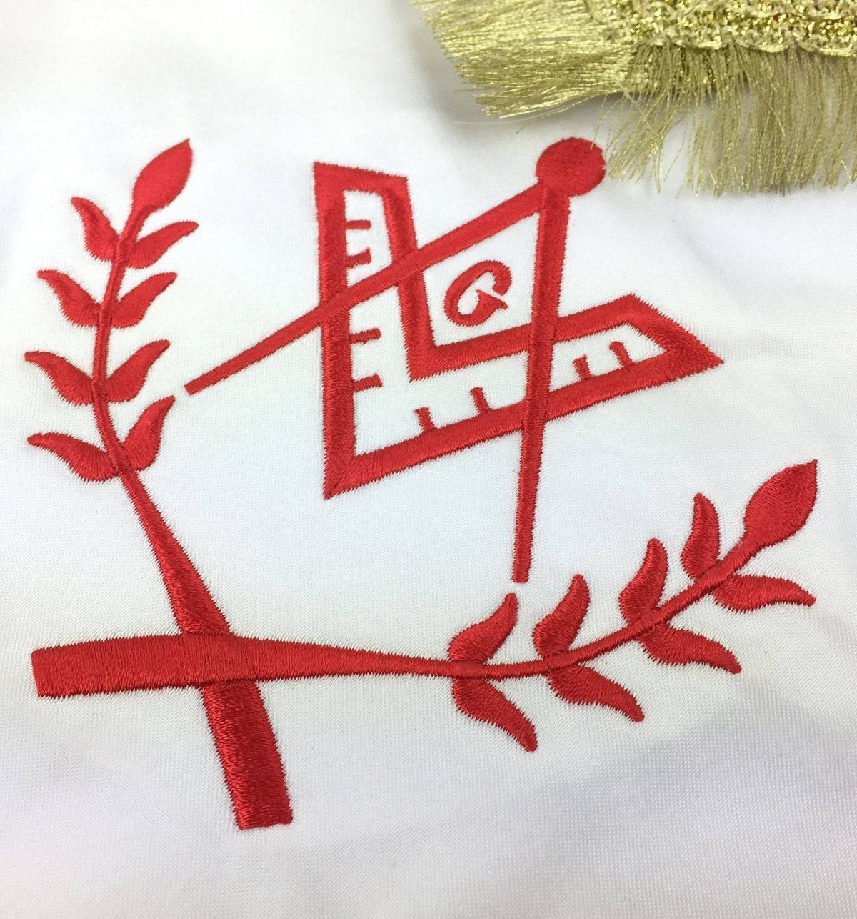 Master Mason Blue Lodge Regalia Set - Red & White Satin - Bricks Masons