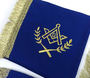 Master Mason Blue Lodge Regalia Set - White & Blue with Fringe - Bricks Masons