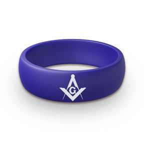 Master Mason Blue Lodge Ring - 2 Silicone Rubber Rings - Bricks Masons
